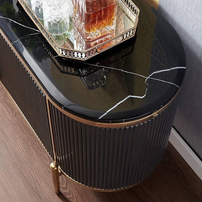 Reyar black media unit TV stand