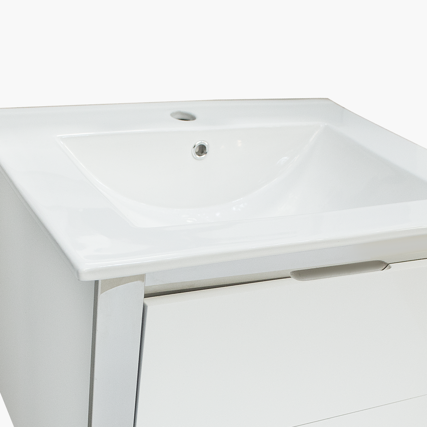 24'' Ancona modern white with silver bathroom vanity