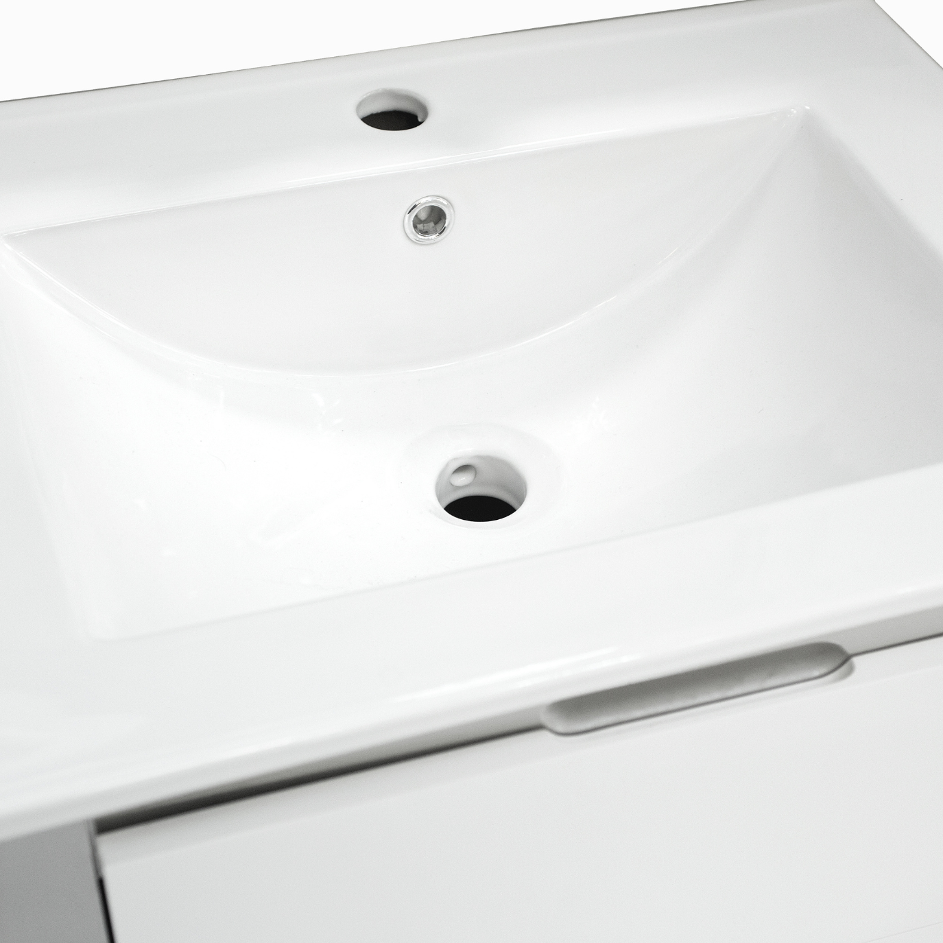 24'' Ancona modern white with silver bathroom vanity