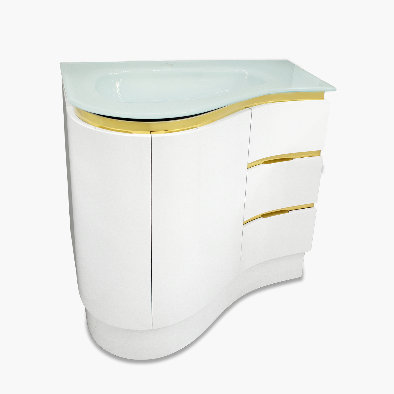 32'' Santorini white with gold bathroom vanity