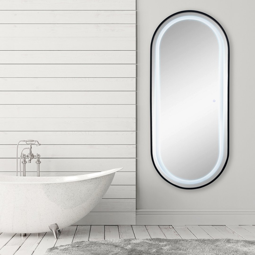 63'' Lecco oval mirror with integrated LED light