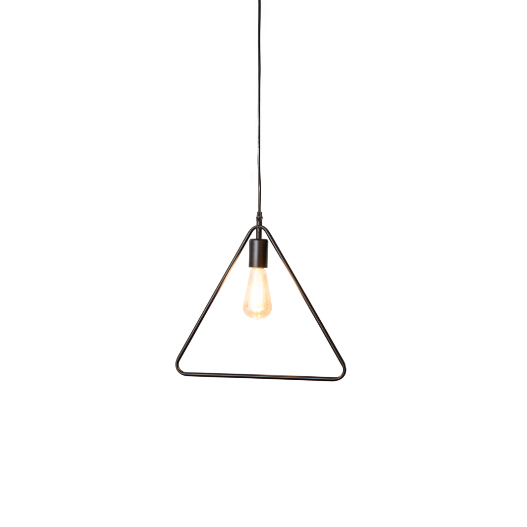 Triangle black metal bell pendant