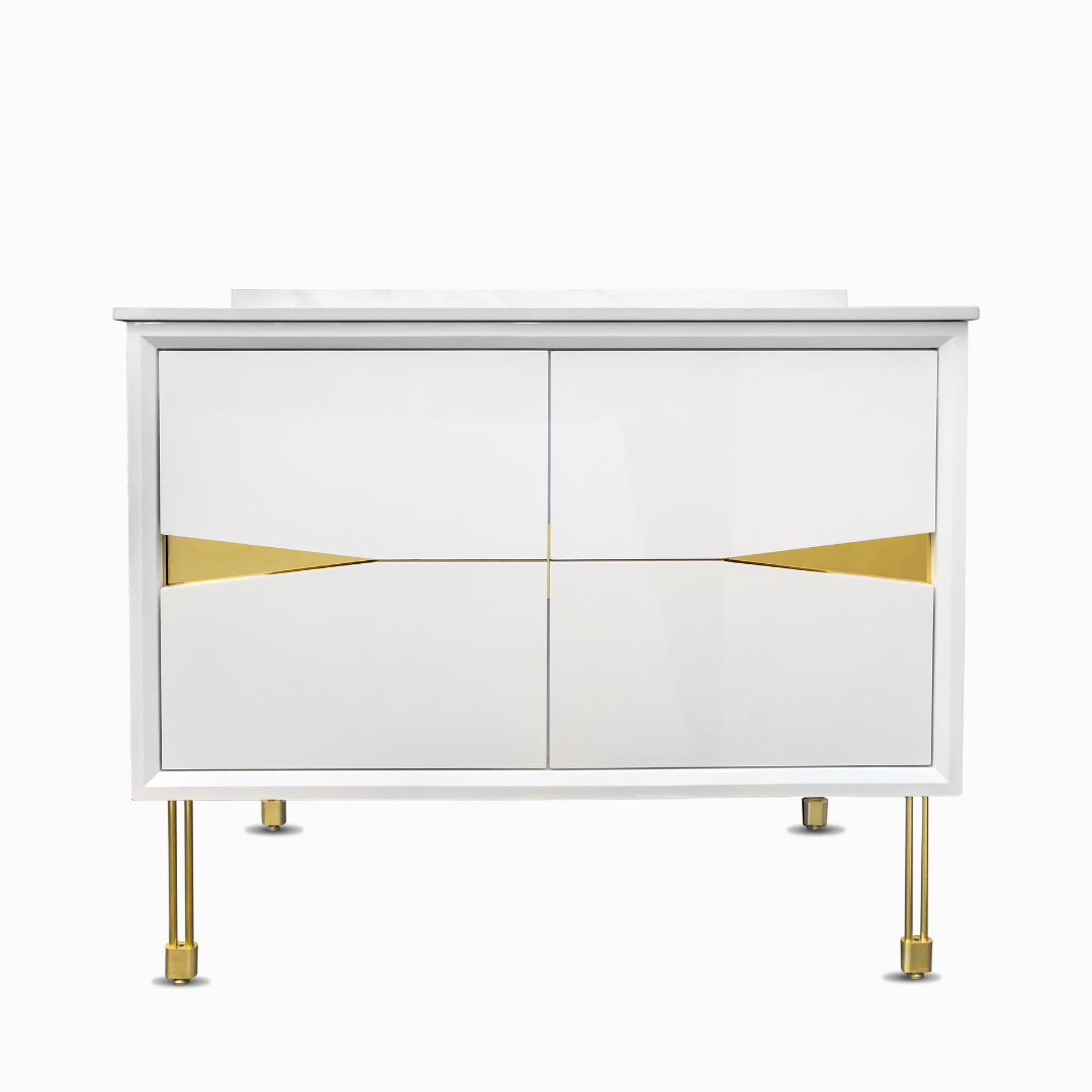 white with gold bathroom vanities