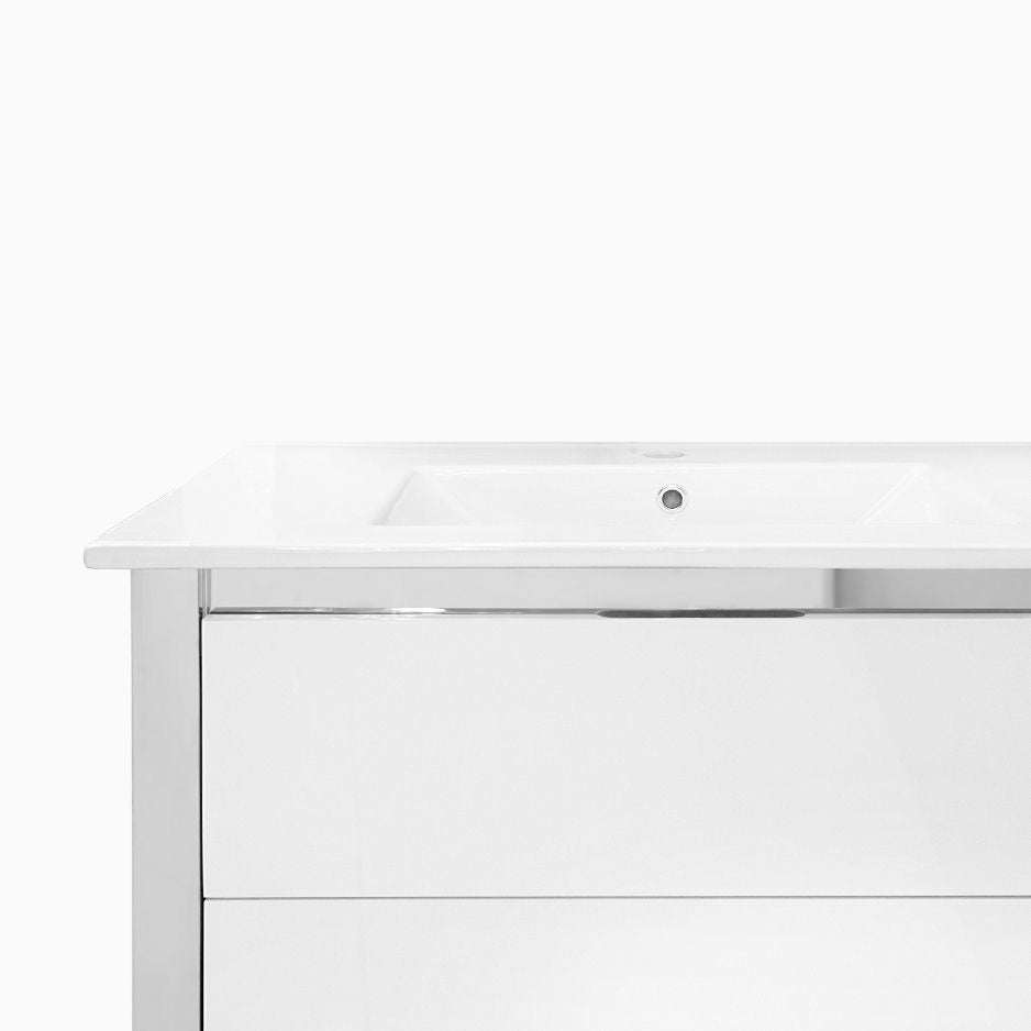 36'' Ancona modern white with silver