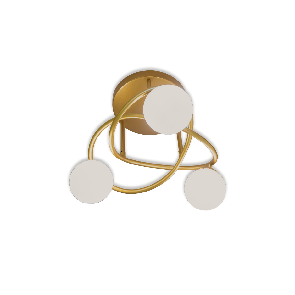 Opalite Gold flush mount 3 lights
