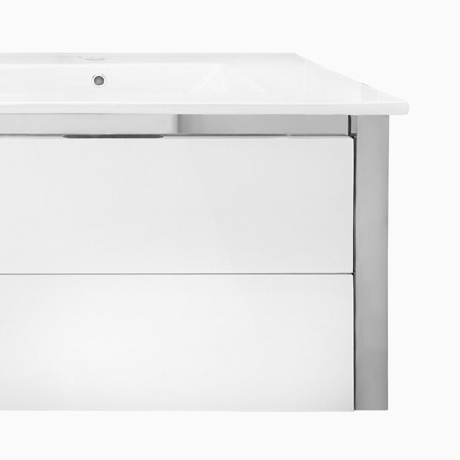 36'' Ancona modern white with silver