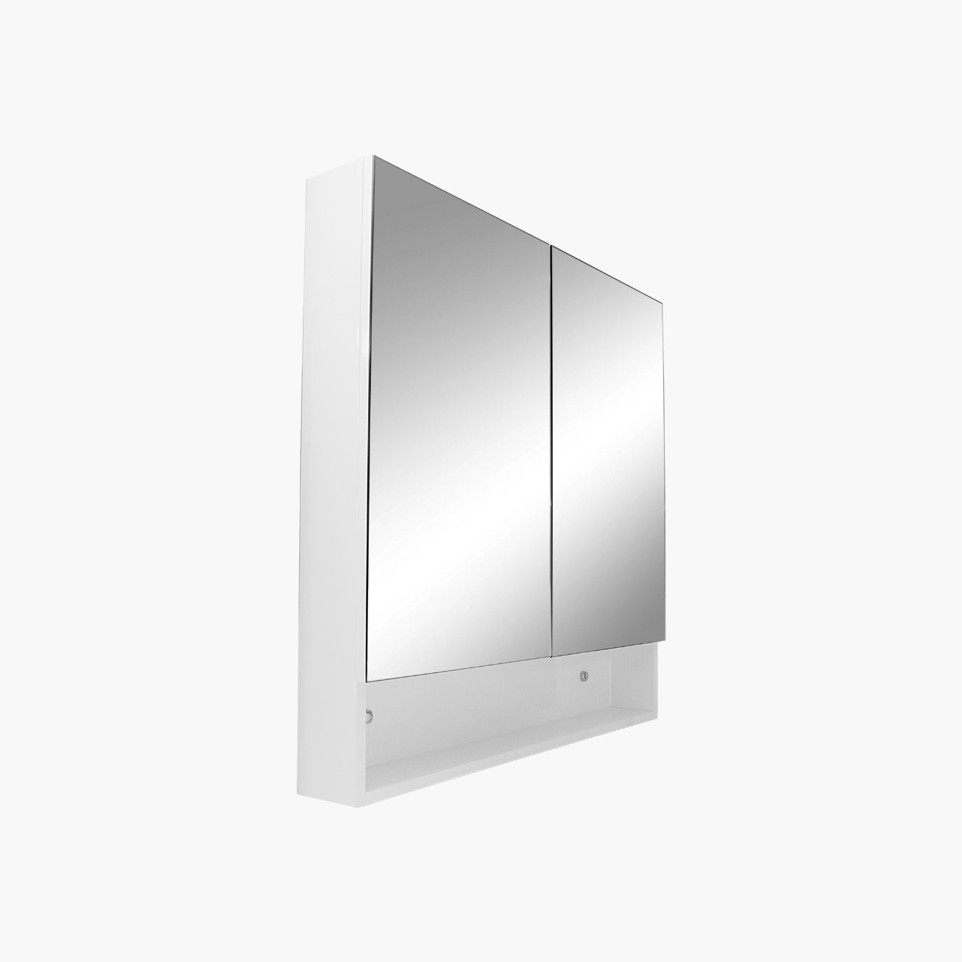 30'' Béarn white bathroom wall cabinet with 2 mirror doors