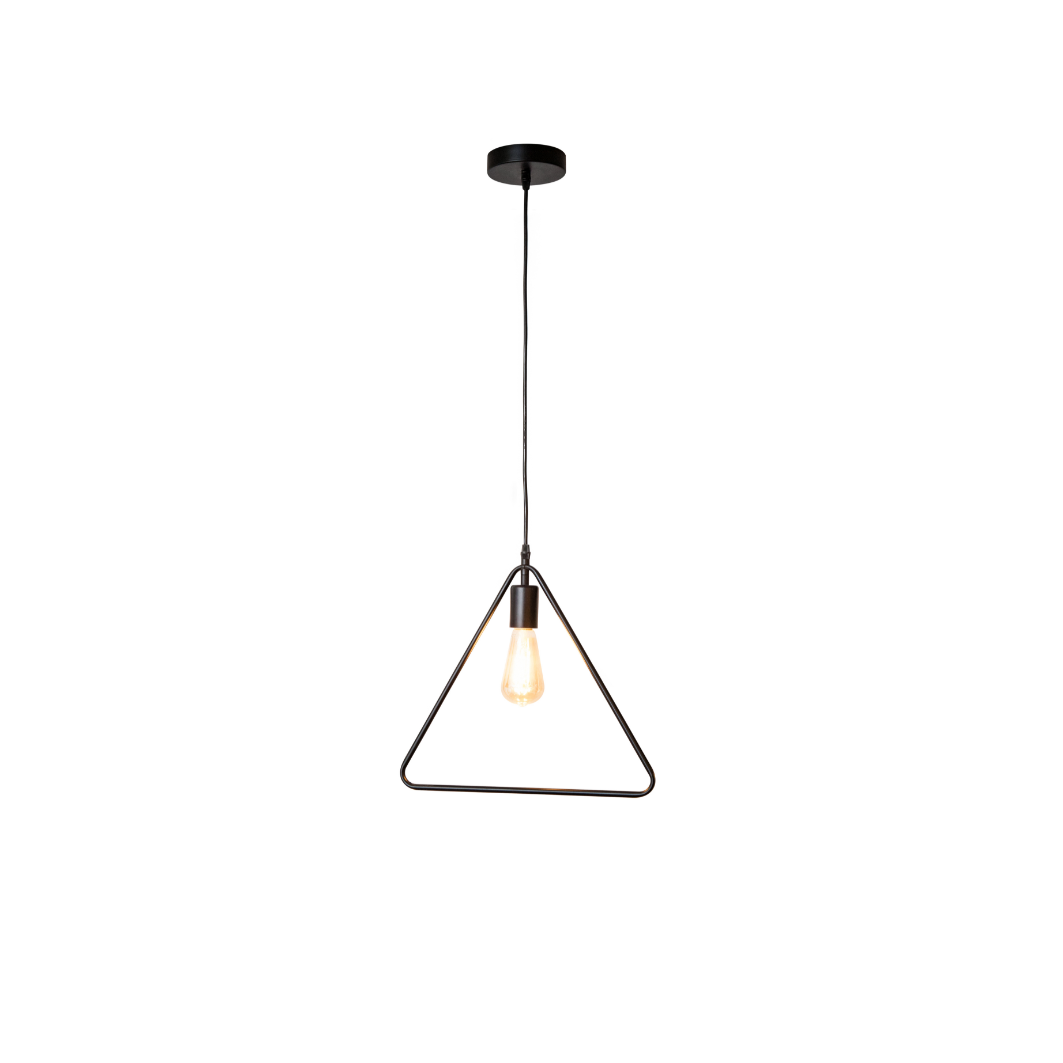 Triangle black metal bell pendant