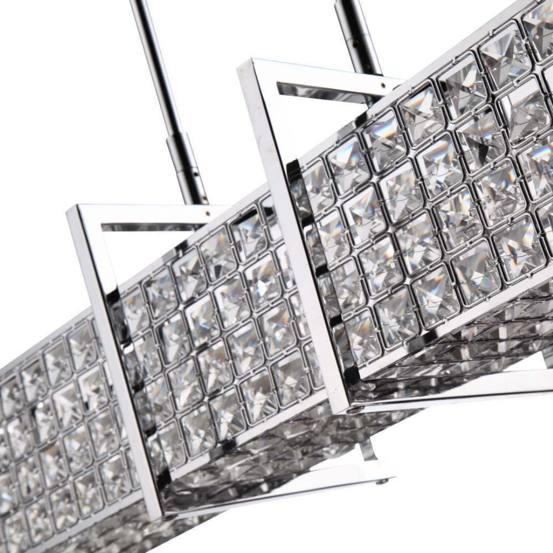 Trieste Chromed metal and Crystal chandelier