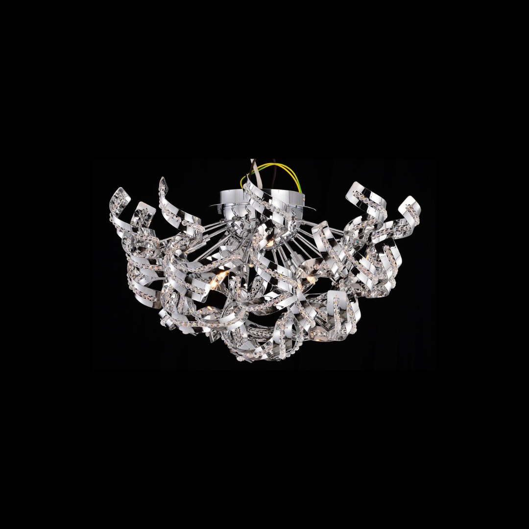 Dentelle chrome finished flush mount