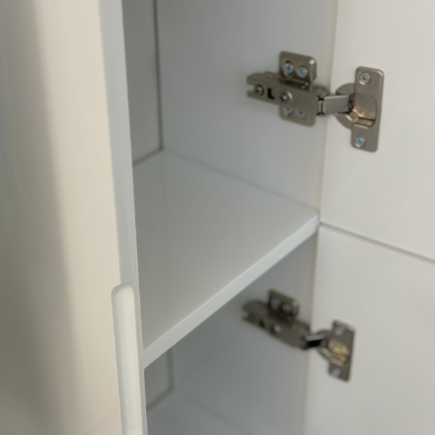 Wall cabinet white with silver right