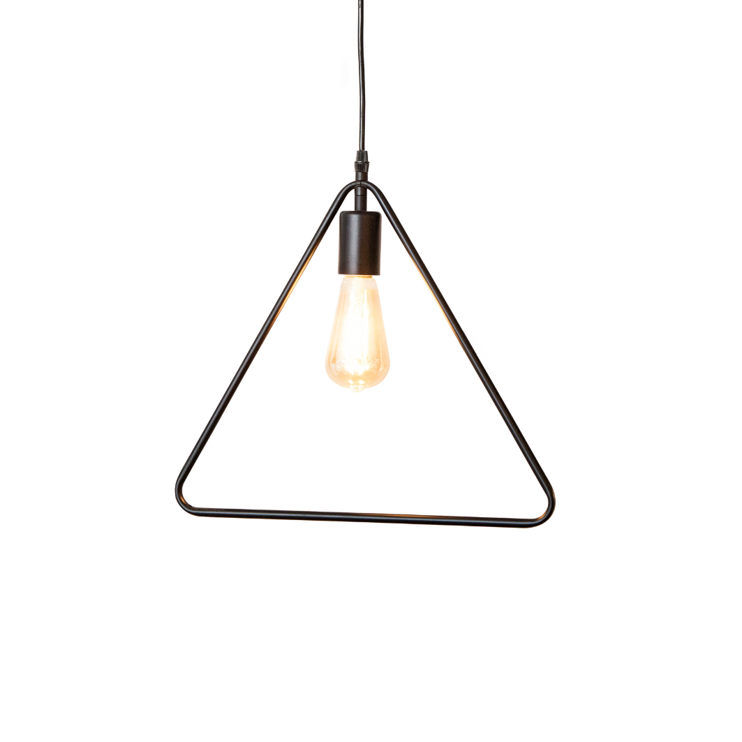 Triangle black metal bell pendant
