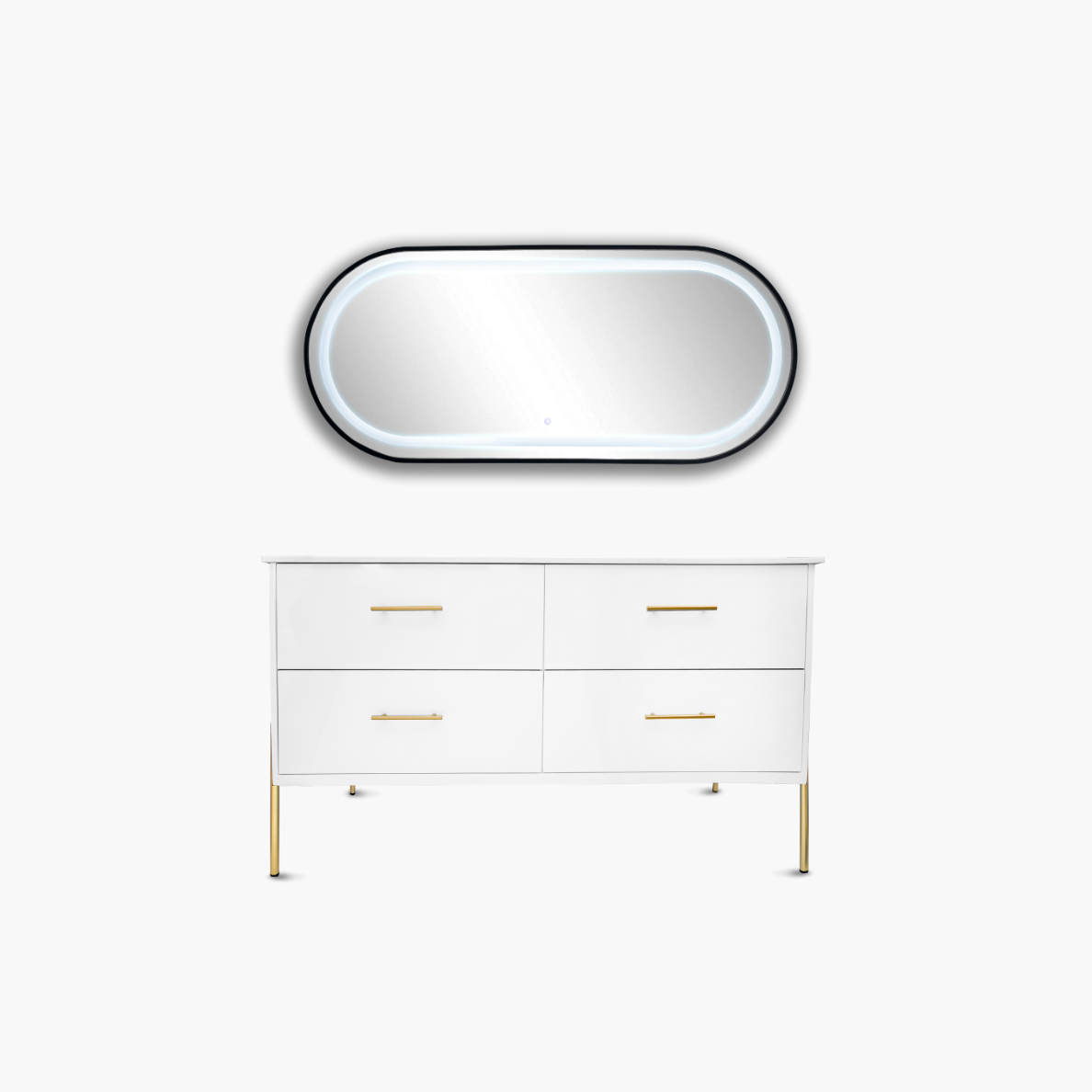 55'' Adela double vanity with oval mirror