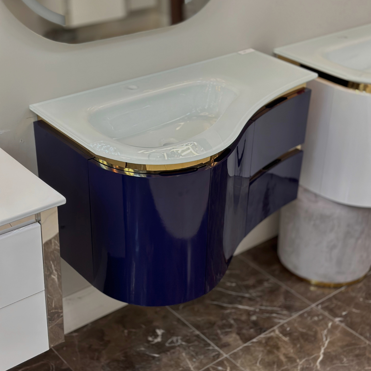 36 inch blue bathroom vanity