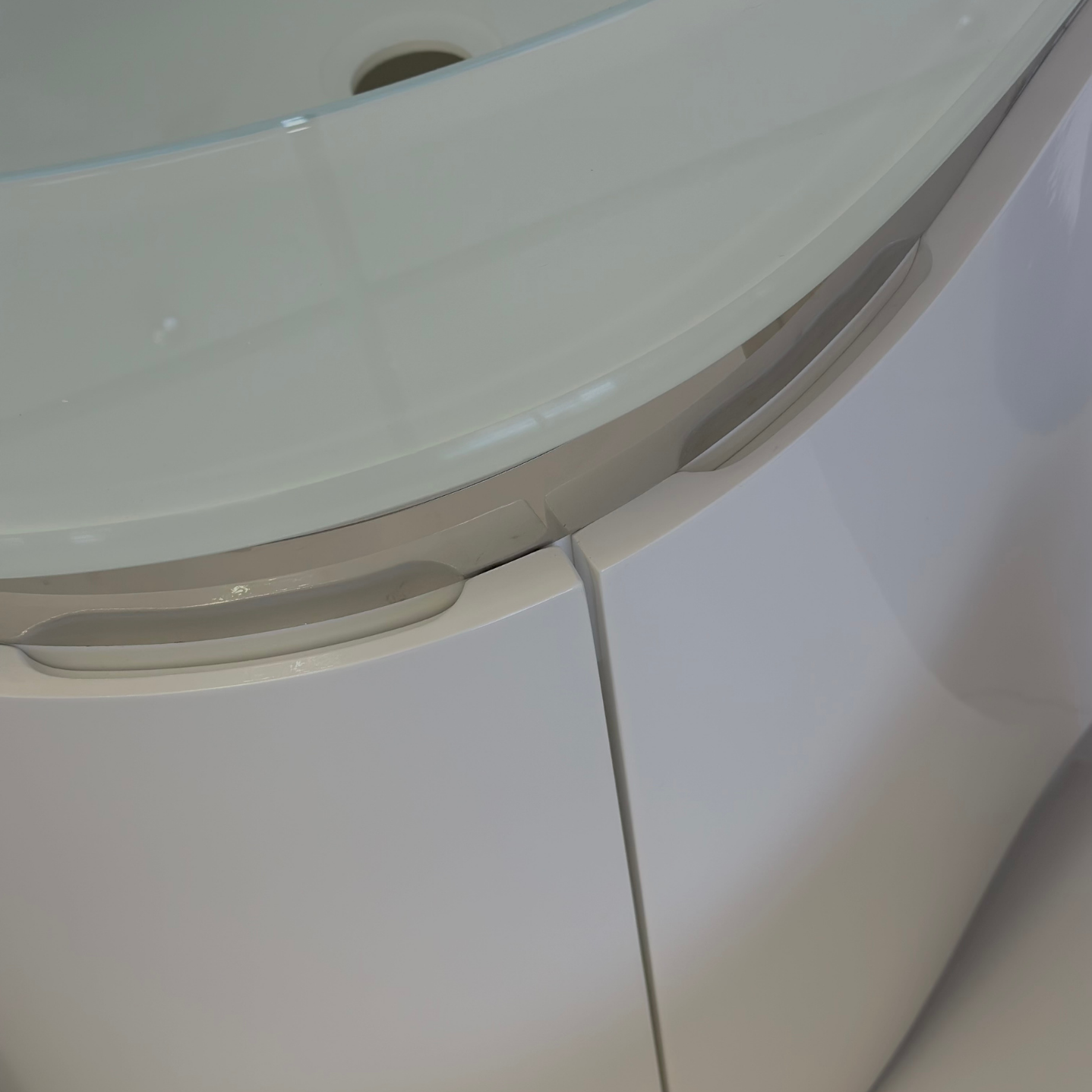 36'' White with silver bathroom vanity