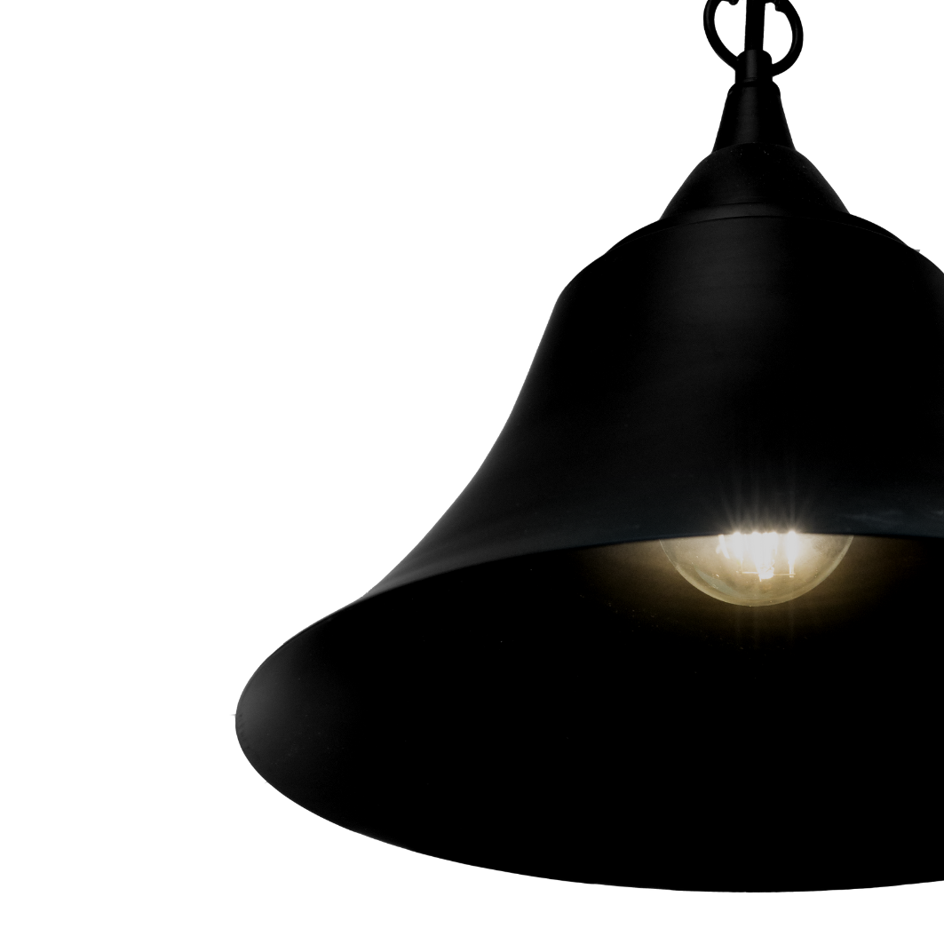 Prato black metal bell pendant