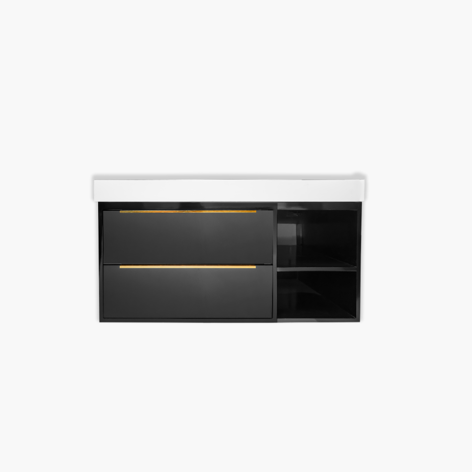 Bathroom black vanity