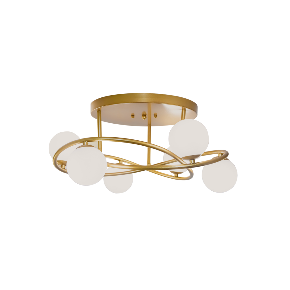 Opalite Gold flush mount 6 lights