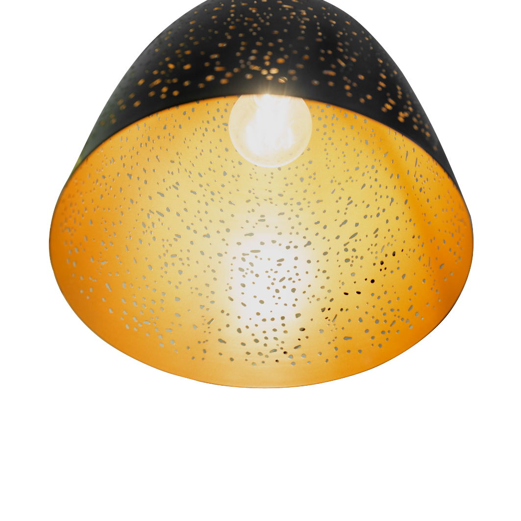 Rieti craft black perforated pendants