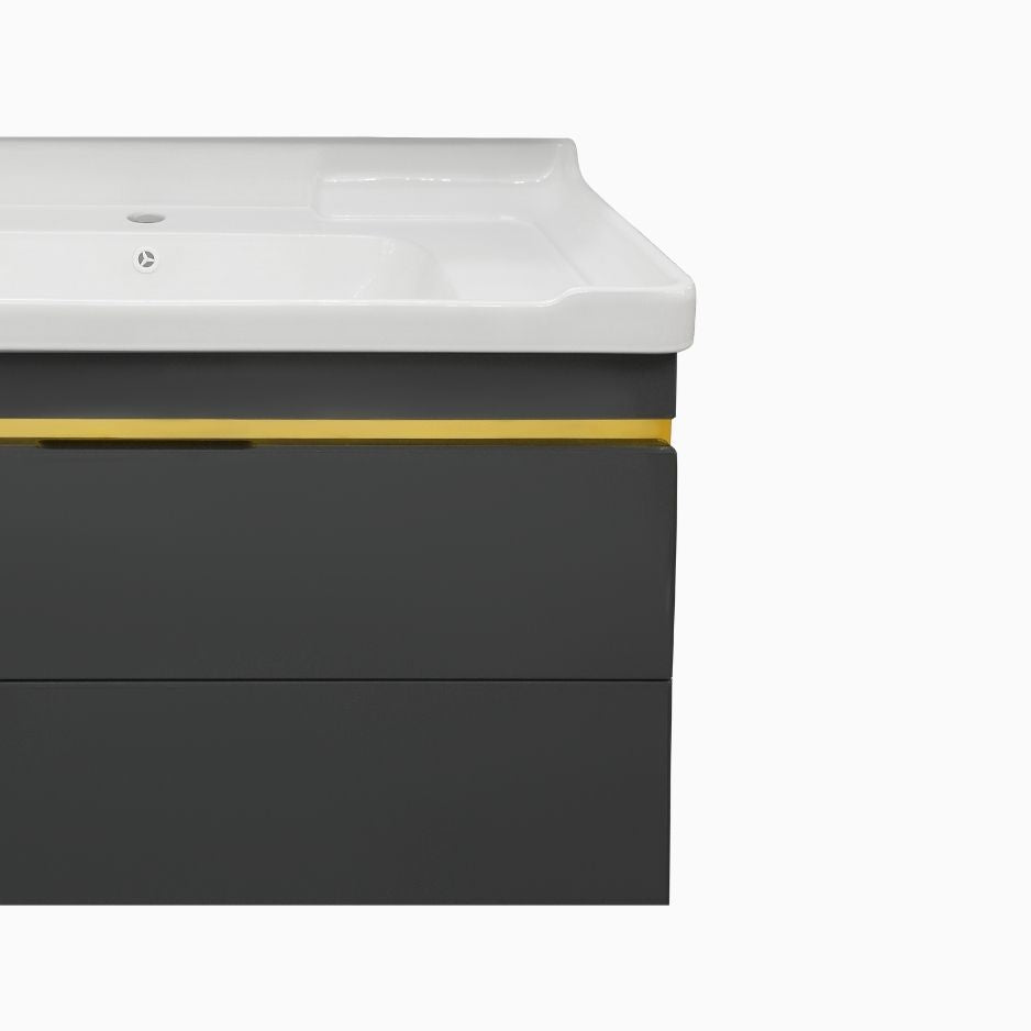 36'' Ancona modern gray vanity with gold