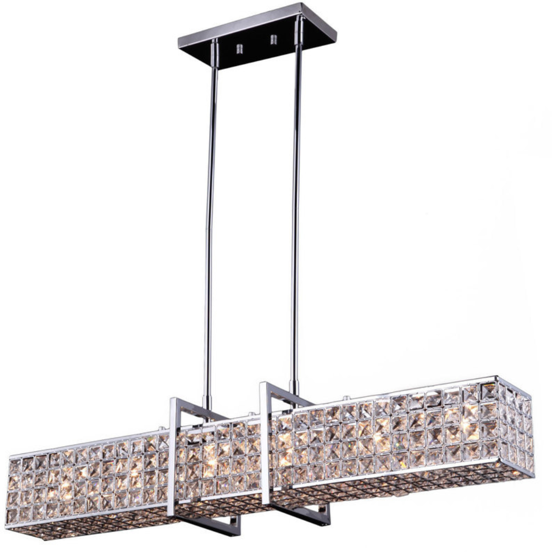 Trieste Chromed metal and Crystal chandelier