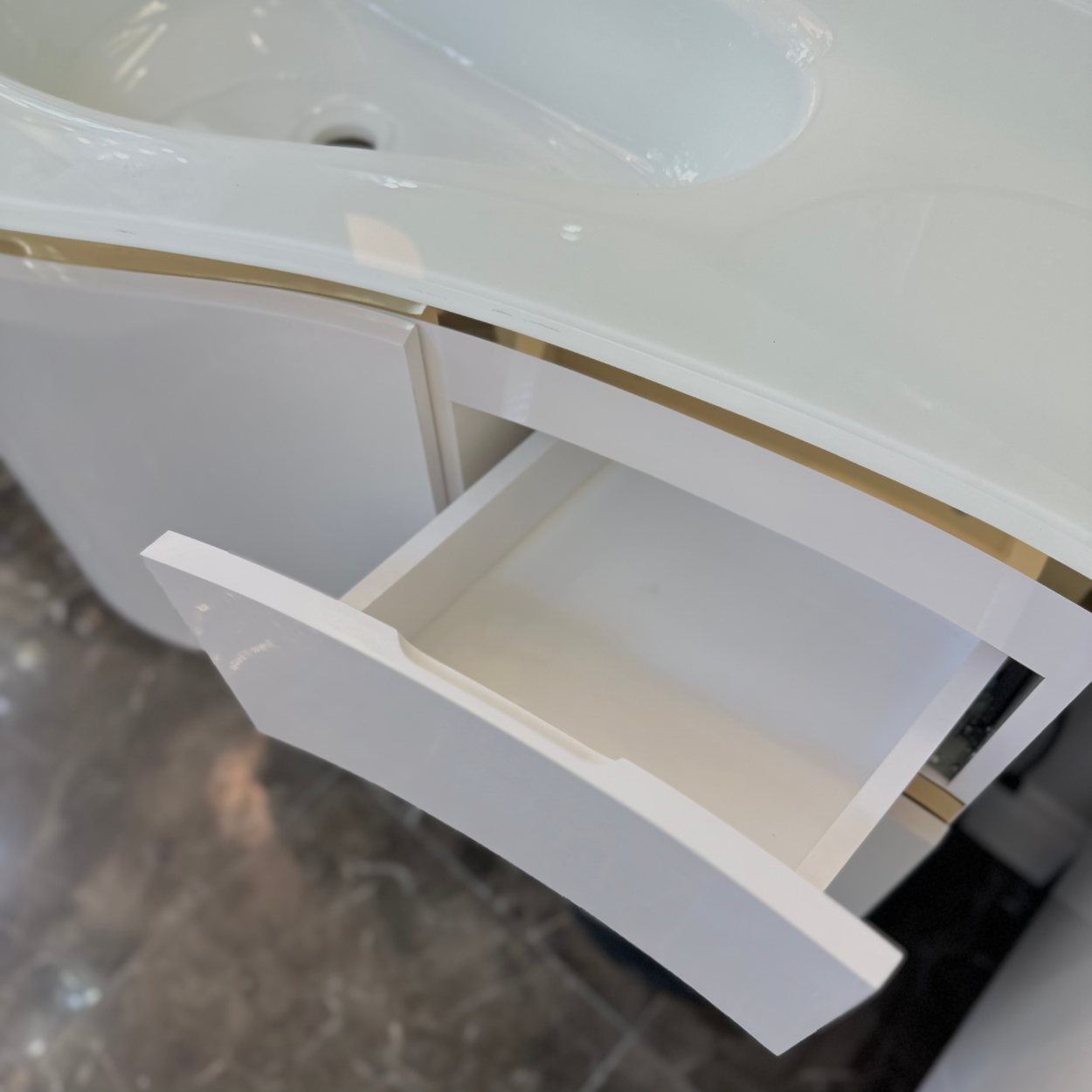 36'' Santorini white with gold bathroom vanity