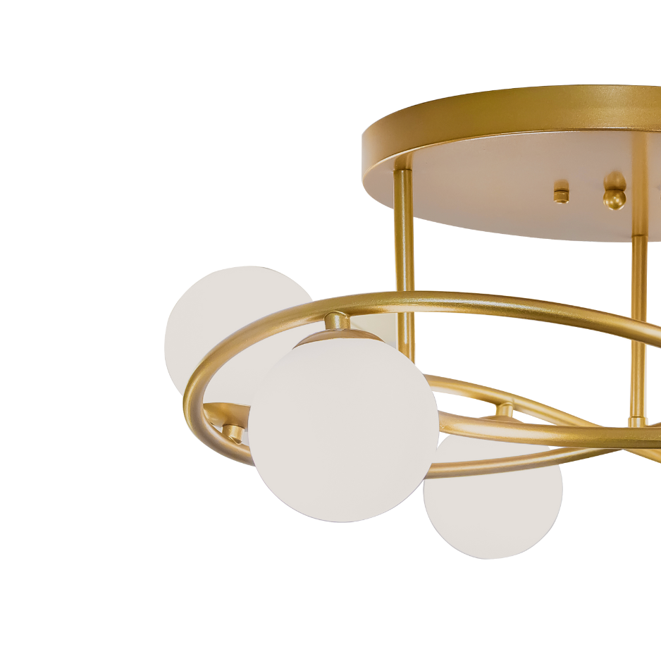 Opalite Gold flush mount 6 lights