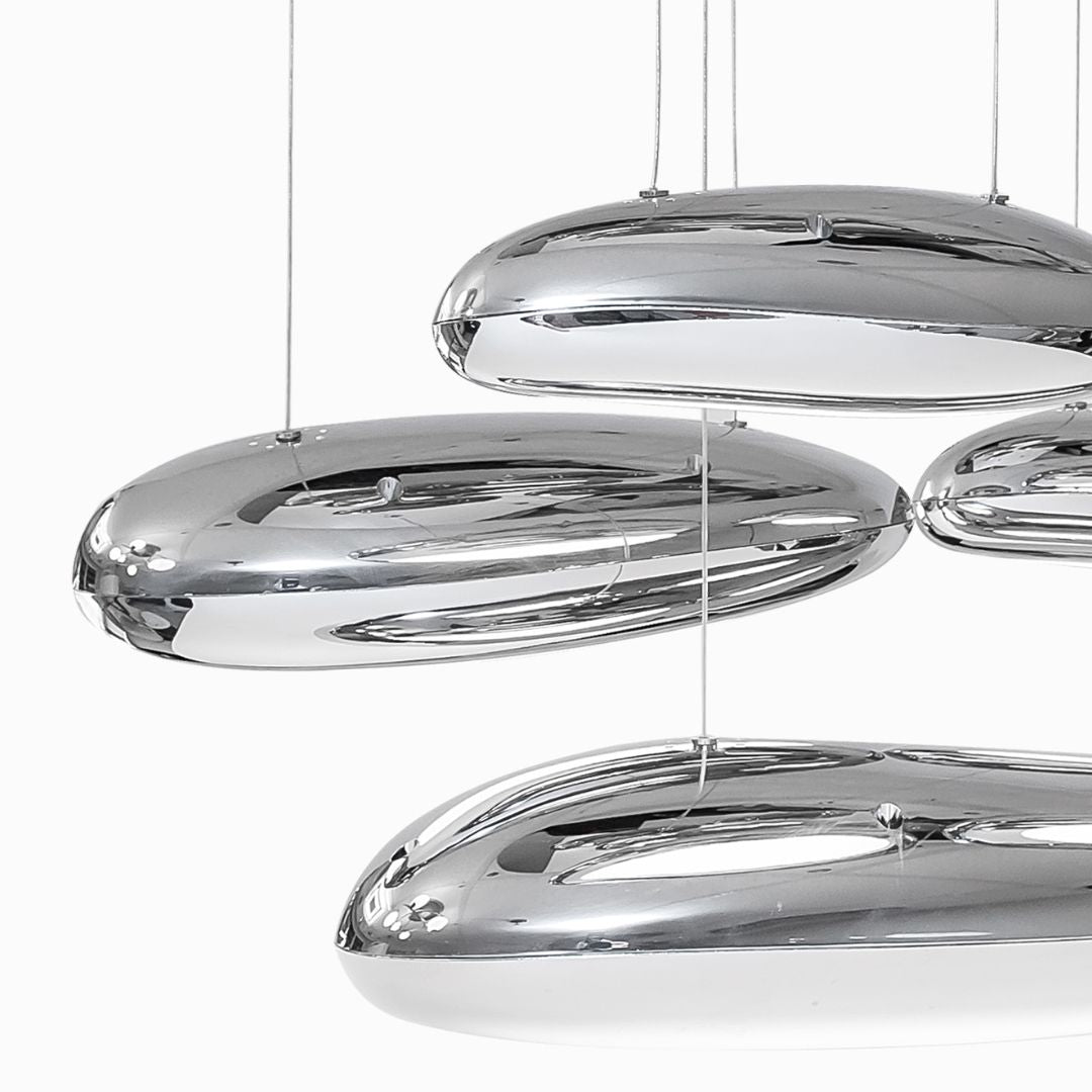 Udine chromed metal chandelier