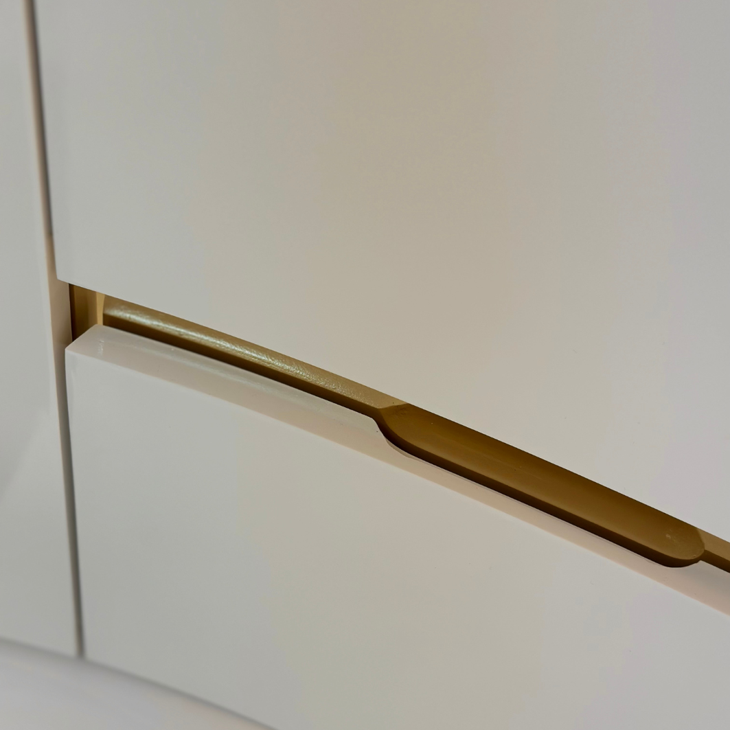 36 White with gold bathroom vanity