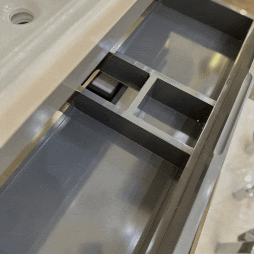 36'' Ancona modern gray vanity with gold