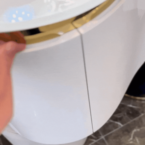 36'' Santorini white with silver bathroom vanity