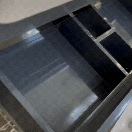 36'' Ancona modern gray vanity with gold