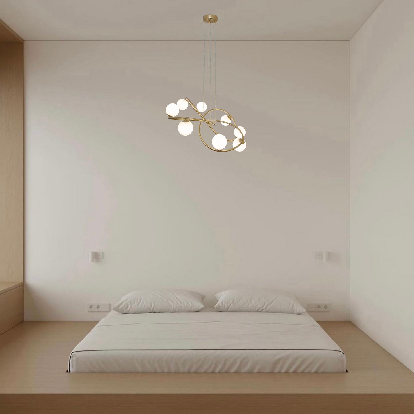 Opalite Gold Chandelier 8 lights