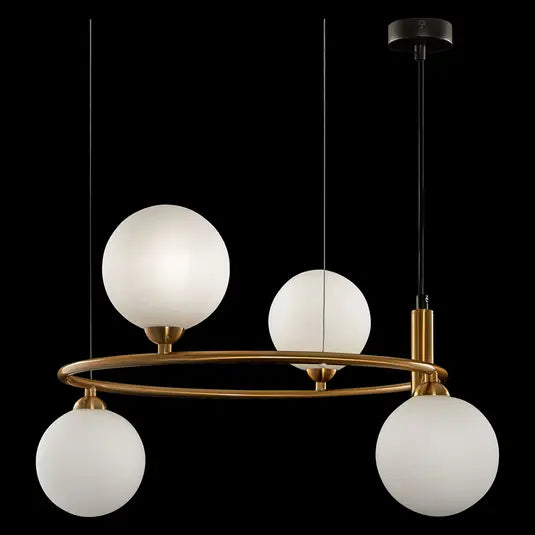 Opalite gold chandelier mount 4 lights