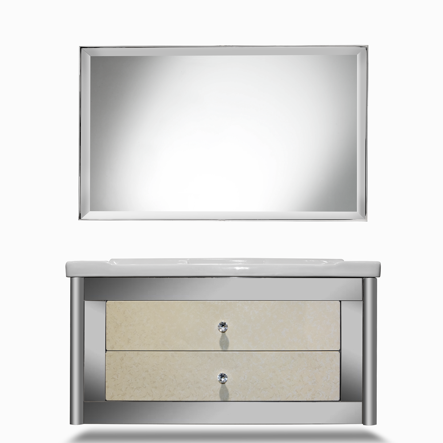 39''Lumière stainless steel Floating Vanity