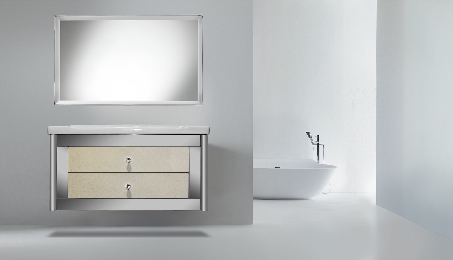 39''Lumière stainless steel Floating Vanity