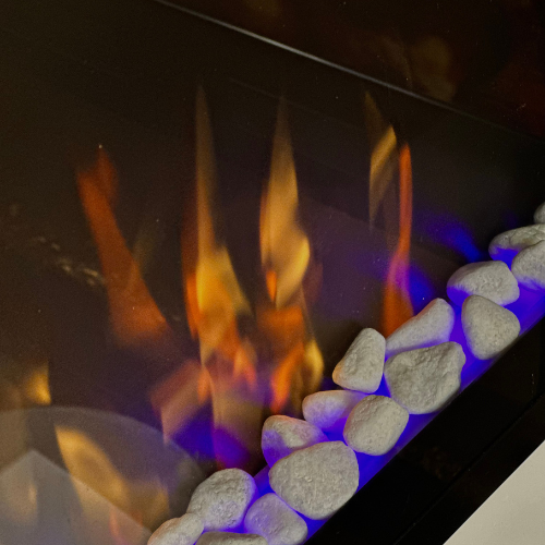 50" Pebbles Electric Fireplace - panoramic full view