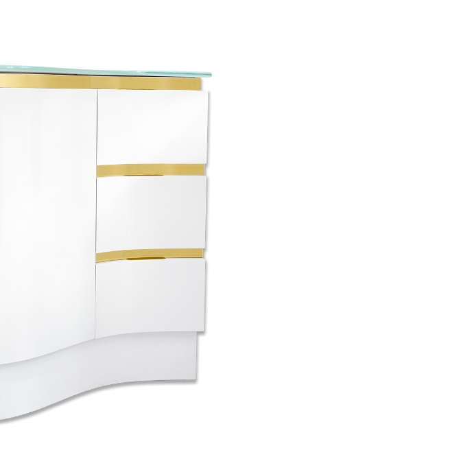 32'' Santorini white with gold bathroom vanity