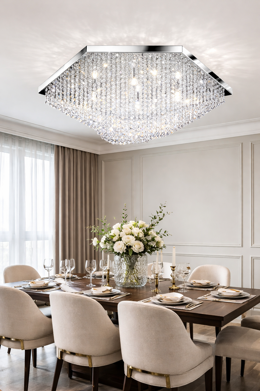 Pentagon Flush Crystal Chandelier