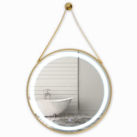 32''Annapolis Round LED Illuminated Mirror with Touch Sensor in elegant gold metal frame (Copy)