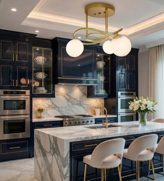 Monaco Modern European Luxury  flush mount 3 lights