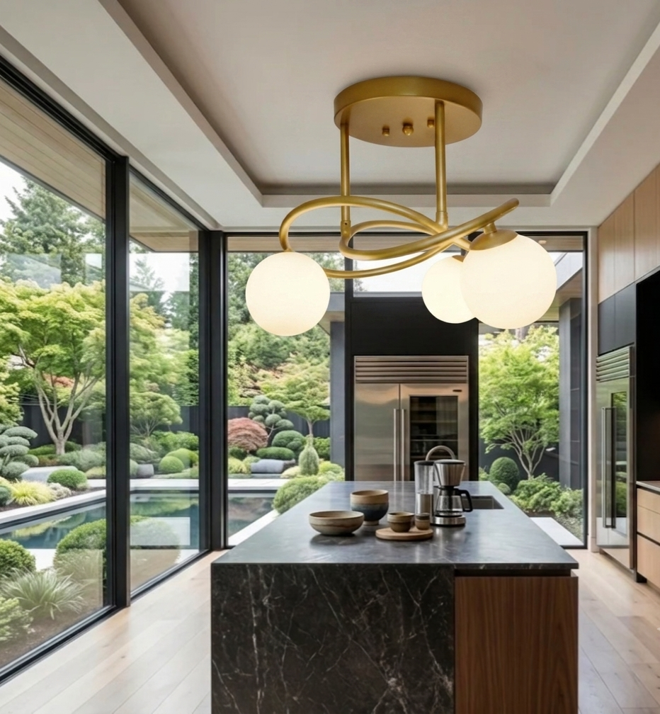 Monaco Modern European Luxury  flush mount 3 lights