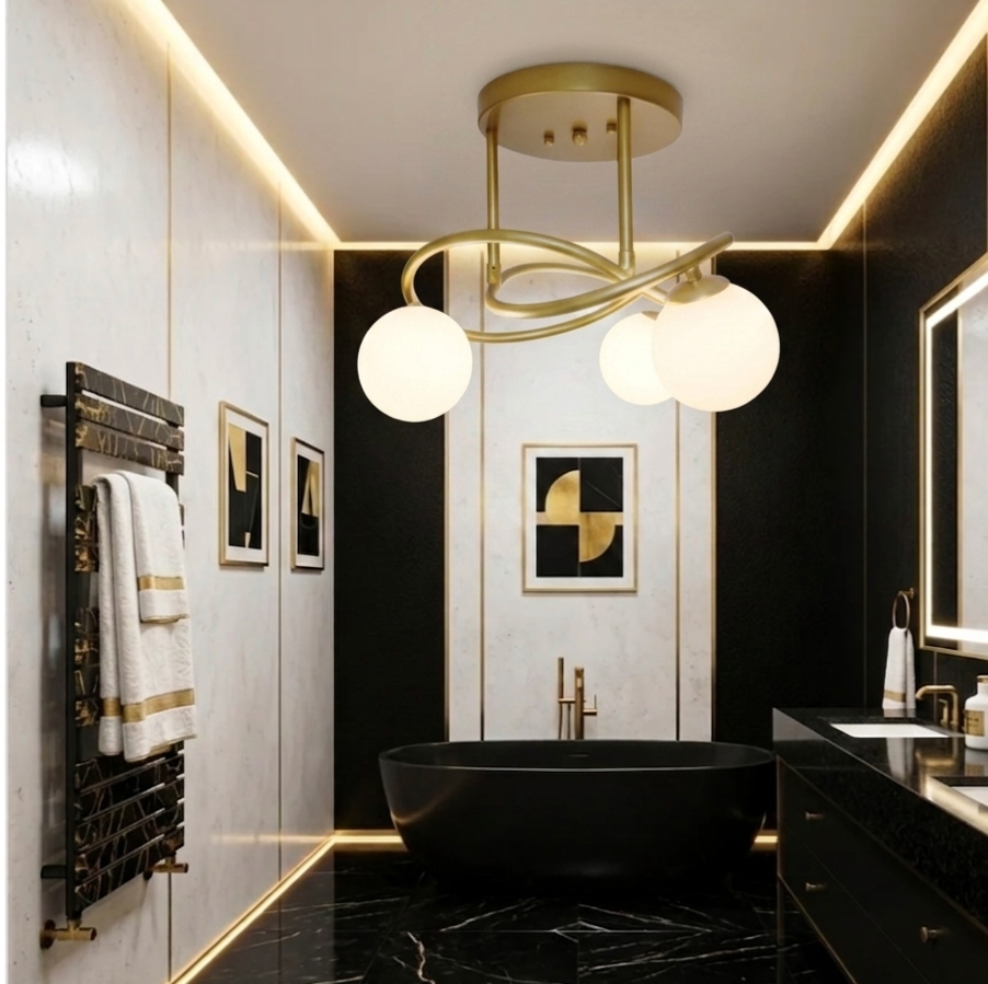 Monaco Modern European Luxury  flush mount 3 lights