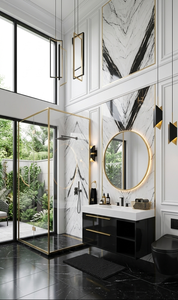 39" Onyx Luxe Modern Floating Vanity - High-Gloss Black lacquer finish