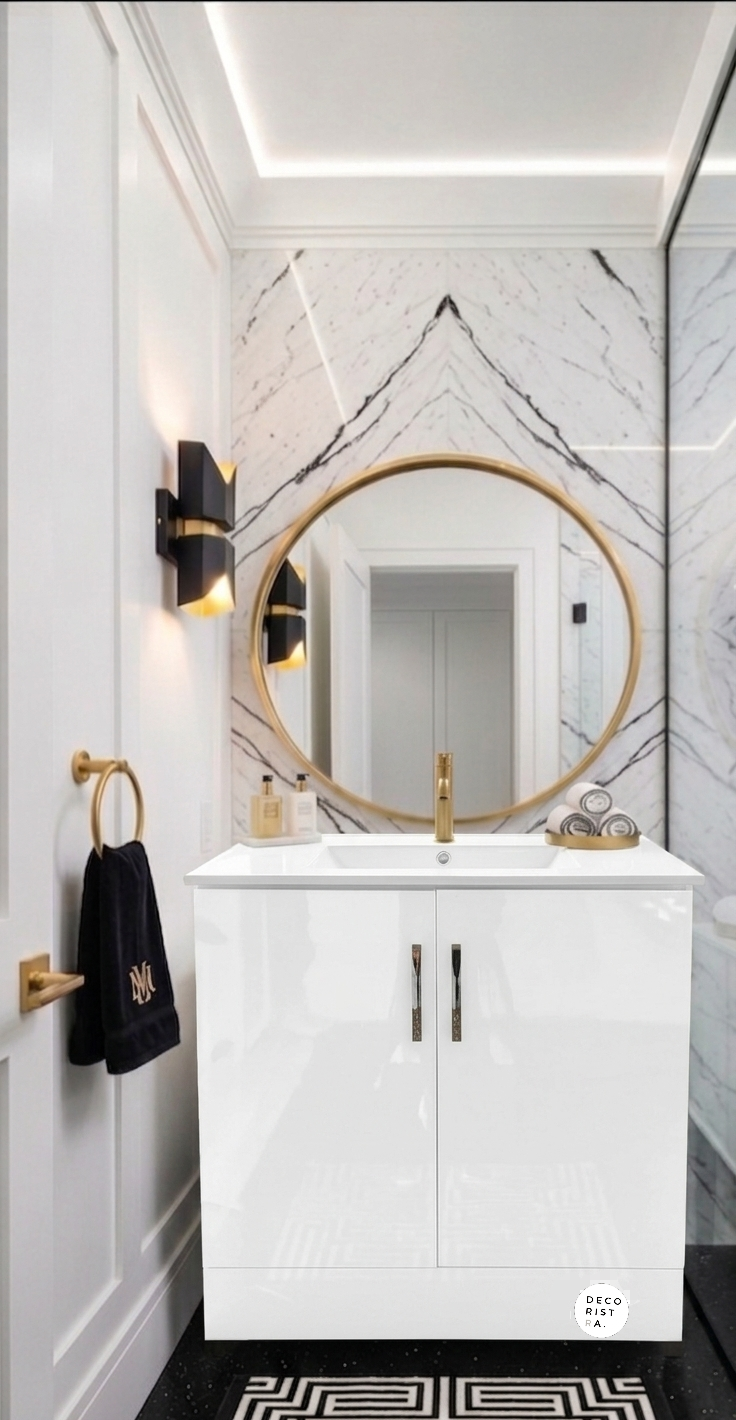 30'' Lumière Blanc – Modern European High Gloss Bathroom Vanity