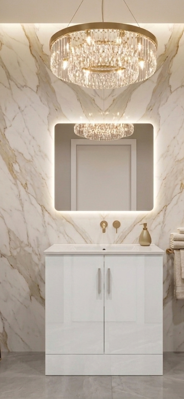 30'' Lumière Blanc – Modern European High Gloss Bathroom Vanity