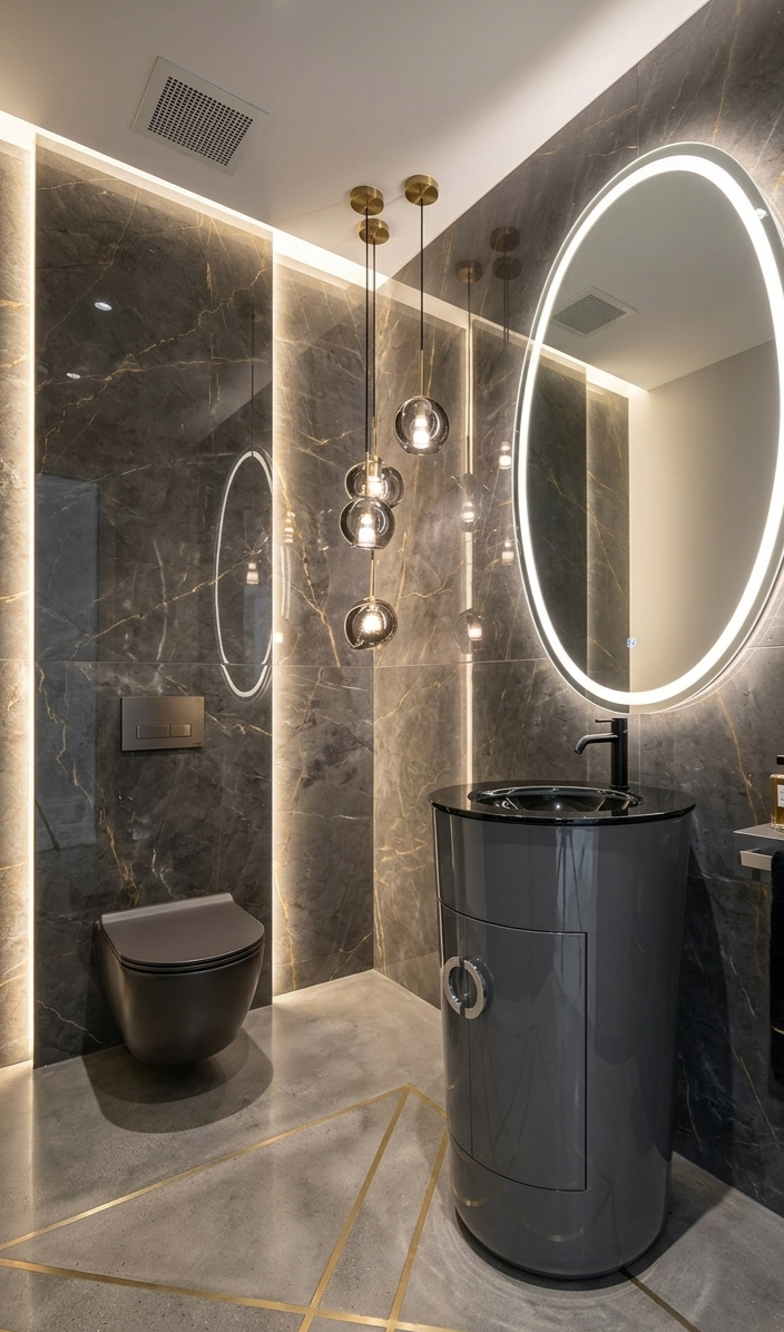 21'' Monaco Noir™ – European Luxury High-Gloss Pedestal Vanity