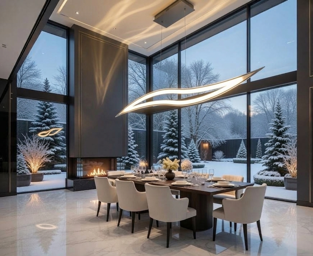 L'Élan Sculptured Modernist Pendant Light