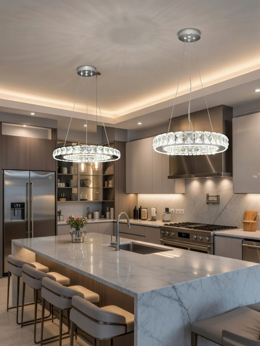 Crystalchant orbite round chandelier