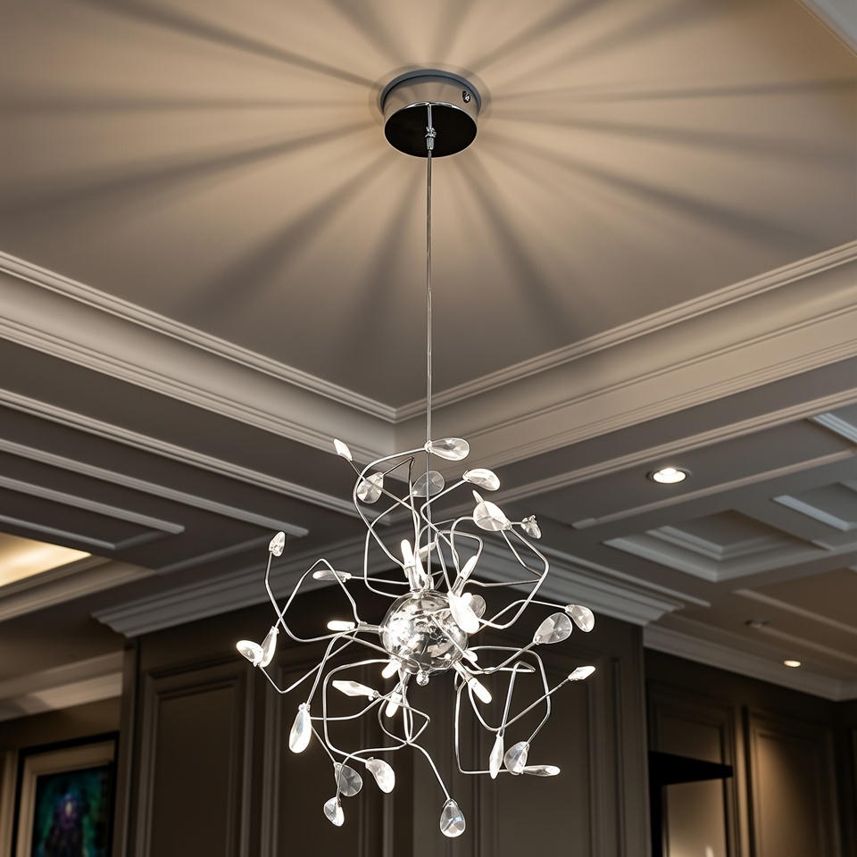 Whimsical crystal light fixture
